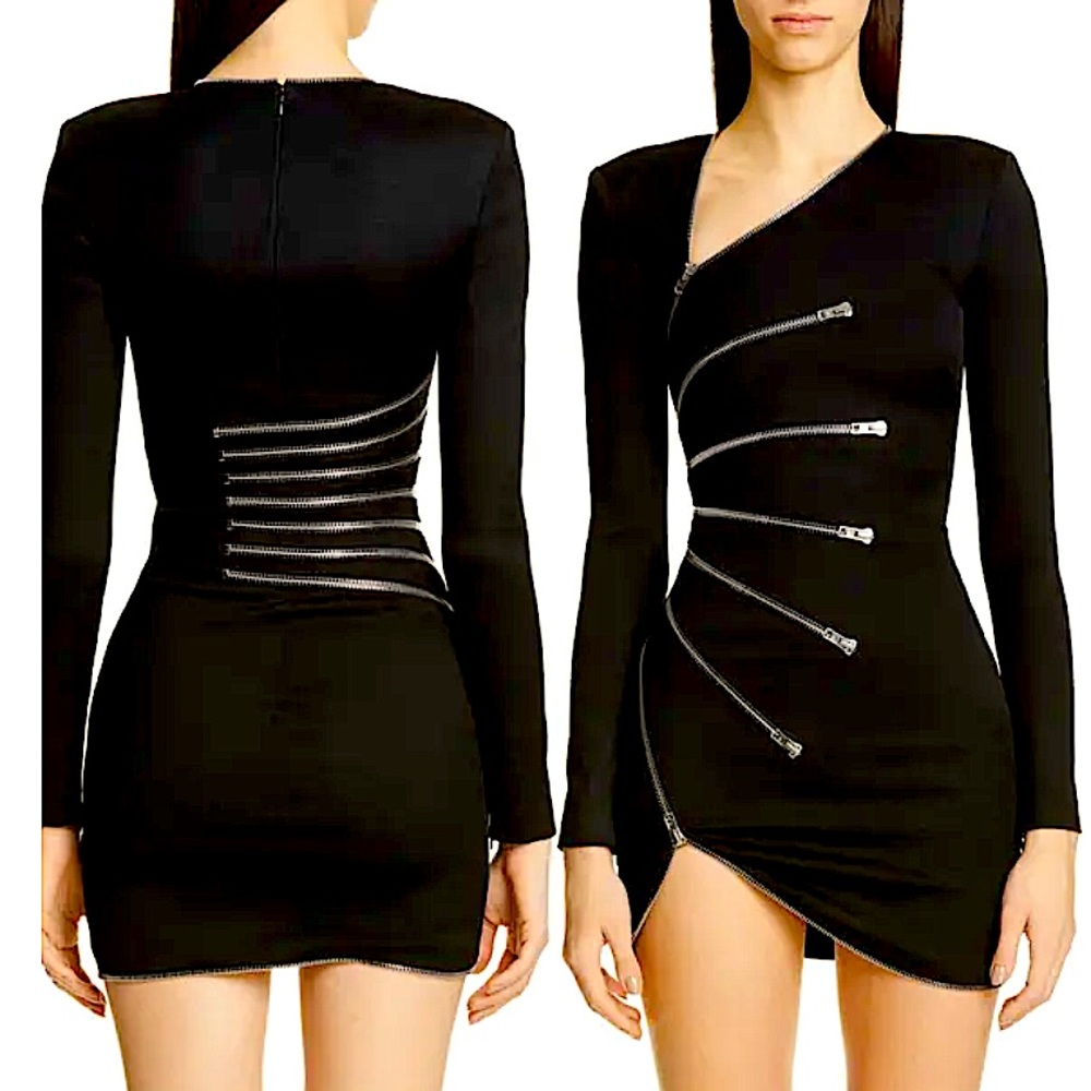 Authentic womens sold out Alexander Wang long sleeve zipper dress size 0 XS